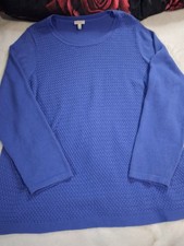 ☆NWOT Talbots~Womens, Blue,%100 Cotton,Round Neck,Relaxed Fit Sweater Size 1XL picture