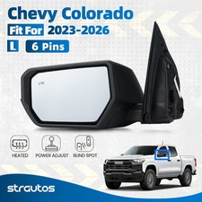 Left Side Mirror For 2023-2026 Chevy Colorado W/Heated & BSD Power Adjust 6 Pins picture