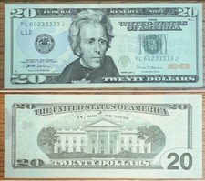 USA 2017A $20.00 Bill With Repeat Digit PL60233333J￼” picture