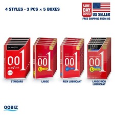 OKAMOTO 001 4 Types Condoms 5 Box Set, Ultra Thin Made in Japan - US Seller picture