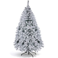 7FT Snow Flocked Artificial Christmas Tree w/1000 Tips Metal Stand Xmas Holiday picture