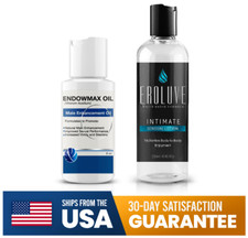 Endowmax Oil (2.oz) + Eroluve (8.oz) Bundle - L Arginine-Male Enhancer-Lubricant picture