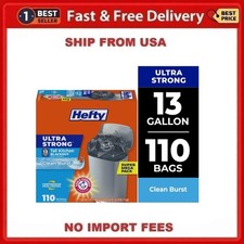 Hefty Ultra Strong 13 Gallon Trash Bags, Tall Kitchen Trash Bags 110 Bags picture