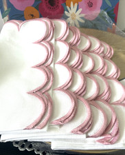 Saro Lifestyle PINK Scalloped Hem Napkin Set of 6 NEW picture