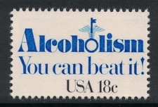 Scott 1927- Alcoholism, You Can Beat It- MNH 18c 1981- unused mint stamp picture