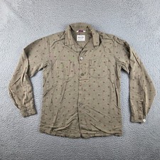 Vintage Gabardine '50s-'60s Stradivari Mens Shirt M Loop Collar Rockabilly picture