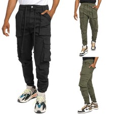Victorious Men's Classic Utility Cargo Tapered Drawstring Jogger Pants JG3030 picture