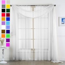 Set of (Two) 2 Sheer Curtain Panels  - Window Panels in Many Sizes and Colors picture