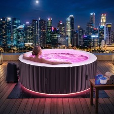 NAIZEA Inflatable Hot Tub with LED Lights 4 Person Blow Up Portable Hot Tub Spa picture