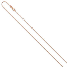 Leslie's 1.2mm Flat Cable 1in+1in Adjustable Chain Necklace 14k Rose Gold picture