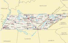TENNESSEE STATE ROAD MAP GLOSSY POSTER PICTURE PHOTO city county Nashville 2478 picture