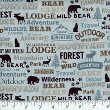 Lodge Life Light Blue 100% Cotton Fabric - Buy the yard picture