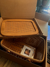 Longaberger 2000 Founder's Market Basket NEW Lid -Protector-Boxes Signed  954 picture