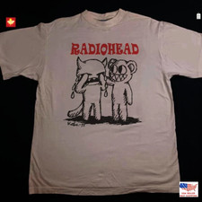 Radiohead Classic Style Band Shirt, White Unisex T-shirt, Vintage Rock Music picture