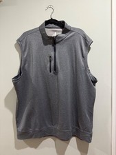 Johnnie-O Denny PREP-FORMANCE 1/4 Men’s Zip Vest Heather Black XXL picture