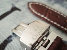 New Omega leather watch strap- 20 mm OMEGA SEAMASTER SPEEDMASTER Butterfly Clasp picture