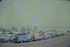 1950s 35mm Slide Cars Lined Up For Mackinac Ferry Boarding Michigan #12593 picture