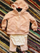 Carters 3 piece Deer Set - Jacket, Top, and Pants - Pink - 9 months- New picture