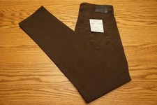 NWT MEN'S AG ADRIANO GOLDSCHMIED JEANS Everett Slim Straight Sueded Sateen Brown picture