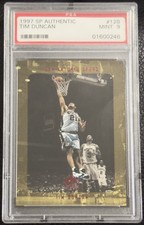 1997-98 SP Authentic Tim Duncan Gold Rookie Card #128 PSA 9 picture