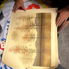 Masao Ido Signed & Numbered Landscape Trees Print 2004 Unframed Paper picture