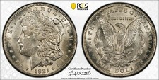 1921-S Morgan Silver Dollar PCGS MS-62 GOLD SHIELD CERTIFIED W/ TRUE VIEW IMAGES picture
