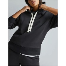 Everlane Black Hoodie with Cream Drawstrings picture