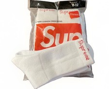 SUPREME/ HANES WHITE SOCKS (SINGLES) (ONE PAIR) AUTHENTIC BRAND NEW (NOT A PACK) picture