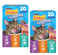 2x Purina Friskies Lil Lickables Chicken Tuna & Ocean Whitefish Treats Cats 40ct picture
