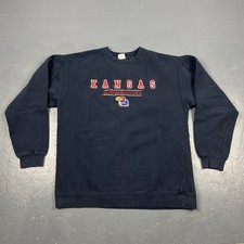 Vintage Kansas Jayhawks Crewneck Sweatshirt Medium Blue VTG NCAA Casual Unisex picture