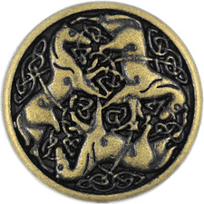 12 Pieces Celtic Horses Metal Shank Buttons. 18Mm (11/16) (Antique Brass) picture