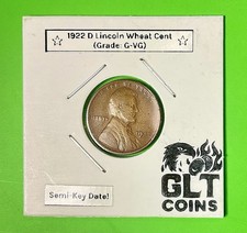 Semi Key Date 1922-D Lincoln Wheat Cent Penny (Grade: G-VG) picture