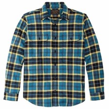 Filson Vintage Flannel Work Shirt Blue Ash Gold Heavyweight Mens S NWT picture