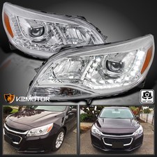 Fits 2013-2015 Chevy Malibu LED Strip Projector Headlights Lamp Left+Right 13-15 picture