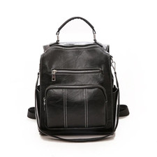PU Leather Women’s Backpack - Trendy Pillow Bag, Casual & Stylish, Black picture