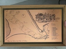 Vintage St. Andrews Old Golf Course Map Copper Etched Framed Art Made in England picture