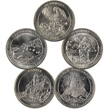 2012 S Quarter 5 Coin Set Clad Uncirculated Mint State 25c Collectible picture