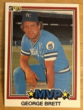 1981 Donruss George Brett MVP Baseball Card #491 Royals HOF O/C & Corner Dings picture