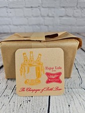 VTG Miller High Life Beer Coasters NOS Pack 100 Identical Double Sided NM 1960's picture