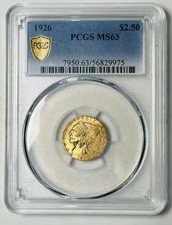 1926 Gold Quarter Eagles $2.5 Indian Head PCGS MS-63 picture
