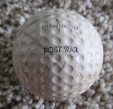 VINTAGE POST WAR CHAMPIONSHIP GOLF BALL  SEVERAL CUTS & WEAR INTERESTING NAME picture