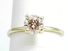 1.60Ct Genuine Fancy Color Diamond Engagement Ring Solid 14K Yellow Gold Round picture