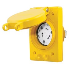 Hubbell Wiring Device-Kellems Hbl67w47 Watertight Flanged Locking Receptacle, picture