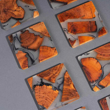 Handcrafted Wood Resin Coasters | Cooking Gift | Drink Epoxy Coasters Set of 6 picture