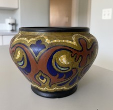 Vintage Gouda PZH Zuid Holland Pottery Jardiniere Planter Hand Painted Art Deco picture
