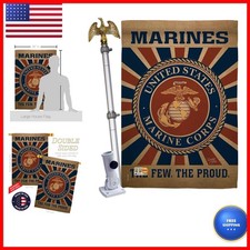 Breeze Decor Marine Corps Americana Military Vertical House Flag 28x40 picture