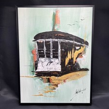 Ashton III Original Oil Painting VTG San Francisco Cable Car Trolley MCM Impasto picture