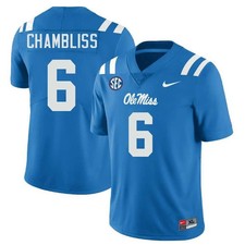 NWT Ole Miss Trinidad #6 Chambliss MEN Stitched Jersey Blue picture
