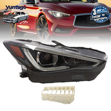 RH Projector Headlight For Infiniti Q60 2017-2022 w/o AFS w/ LED DRL Signal picture