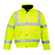 Portwest US463 Mens Waterproof Hi Vis Bomber Jacket Winter Safety Reflective picture